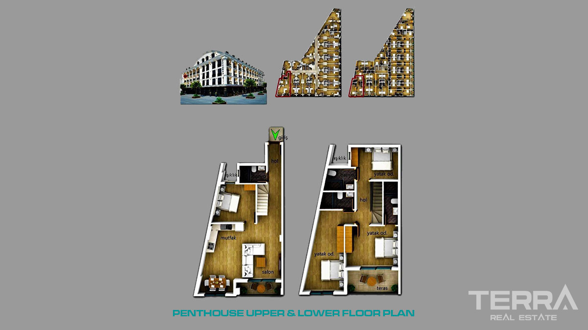 Nouveaux Appartements à Vendre à Fethiye Centre 200 m de la Mer - 51134