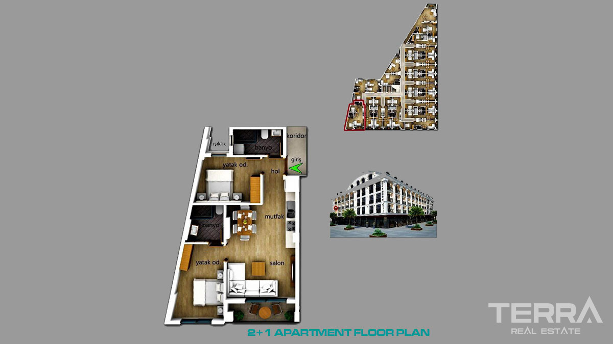 Nouveaux Appartements à Vendre à Fethiye Centre 200 m de la Mer - 51136