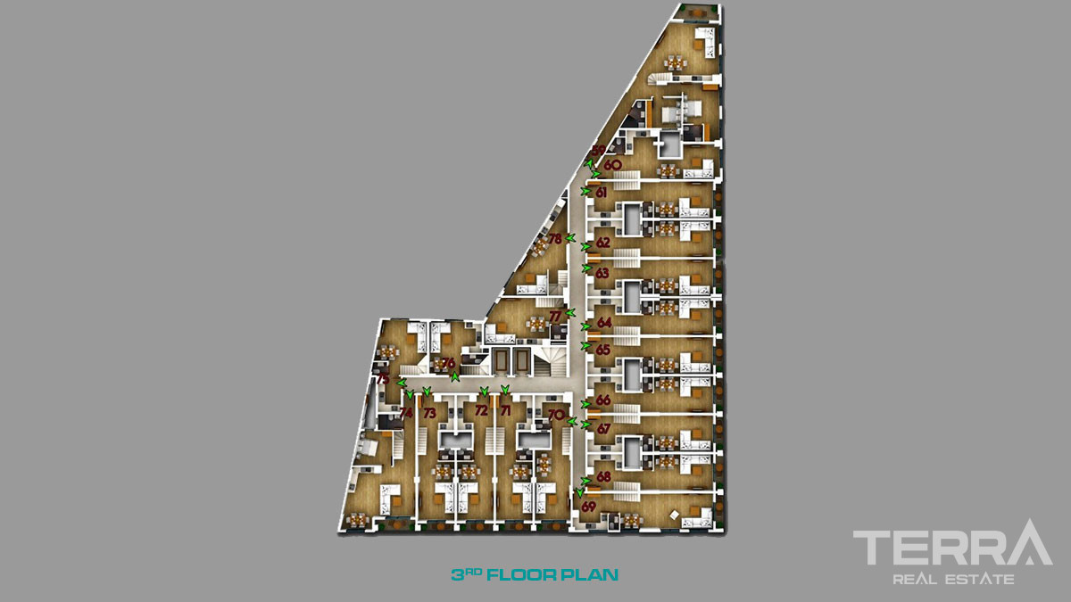 Nouveaux Appartements à Vendre à Fethiye Centre 200 m de la Mer - 51139