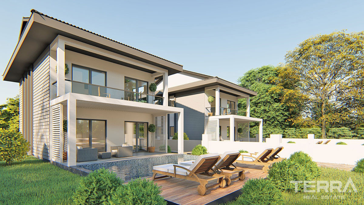 Modern Villas to Buy with a Swimming Pool and Garden in Fethiye Çalış - 51178