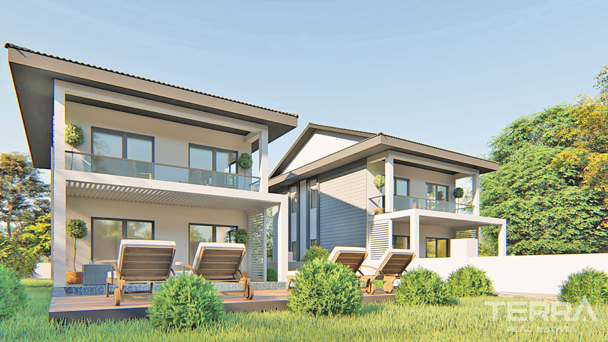 Modern Villas to Buy with a Swimming Pool and Garden in Fethiye Çalış - 51186