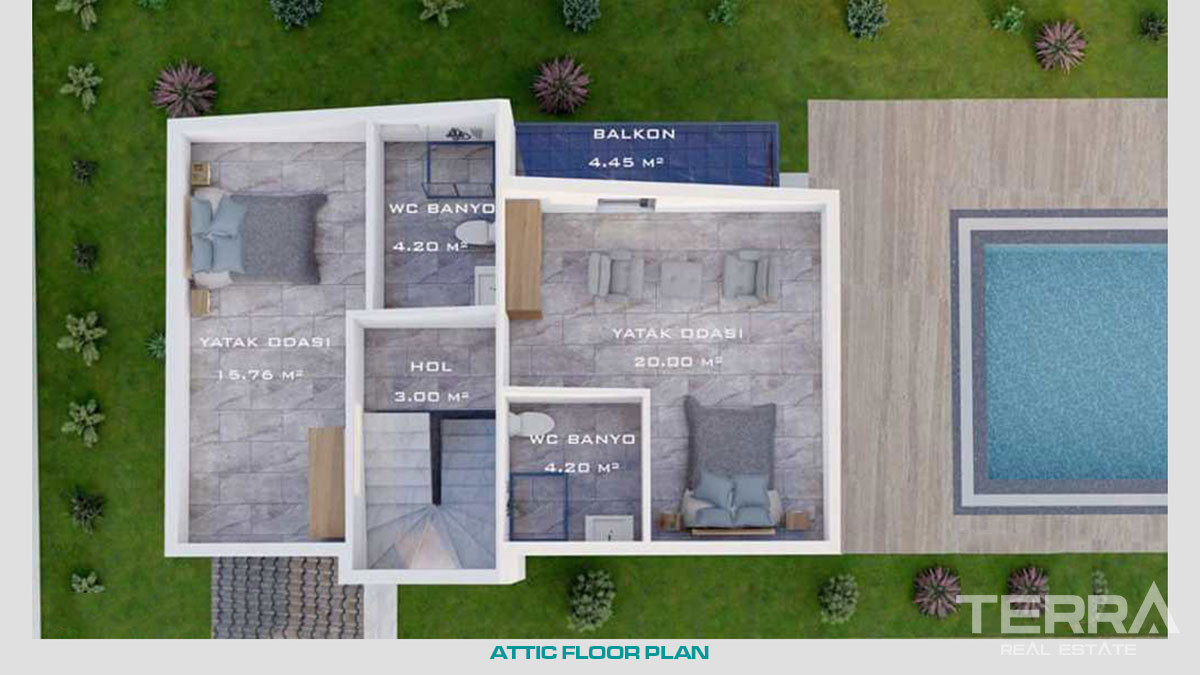 Superb Detached Villas for Sale in the Peaceful Area of Fethiye Göcek - 51196