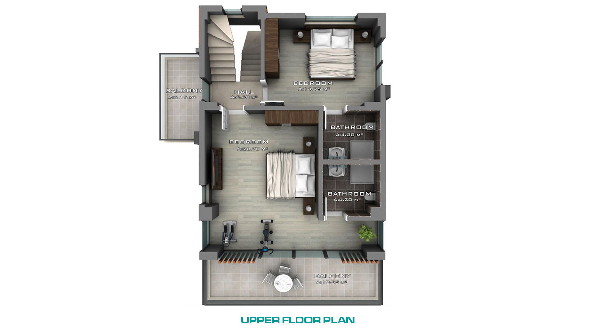 Modern Villas with Large Pool For Sale in Çiftlik Çaliş Fethiye - 51371