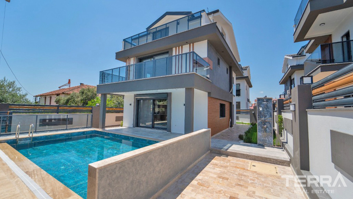 Modern Villas with Large Pool For Sale in Çiftlik Çaliş Fethiye - 55747