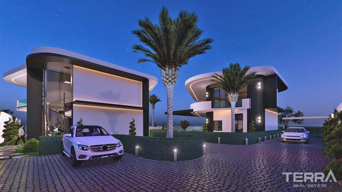 Villas Individuelles au Design Moderne Avec Vue Mer à Alanya Kargıcak - 51774