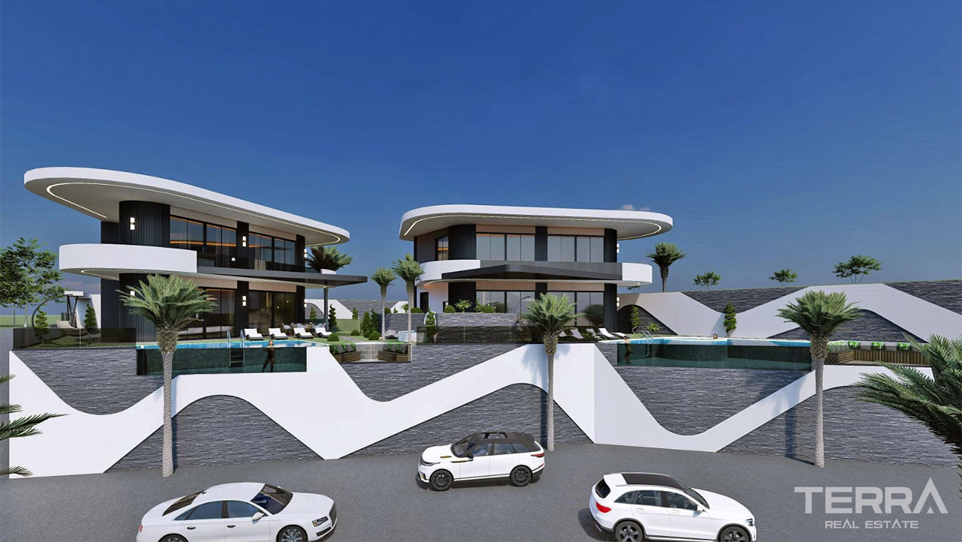 Villas Individuelles au Design Moderne Avec Vue Mer à Alanya Kargıcak - 51773