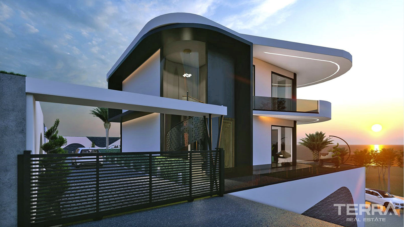 Villas Individuelles au Design Moderne Avec Vue Mer à Alanya Kargıcak - 51775