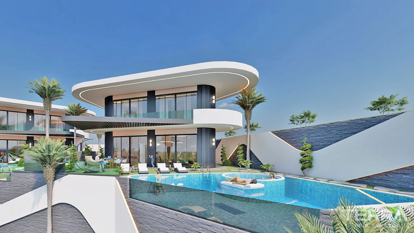 Villas Individuelles au Design Moderne Avec Vue Mer à Alanya Kargıcak - 51751