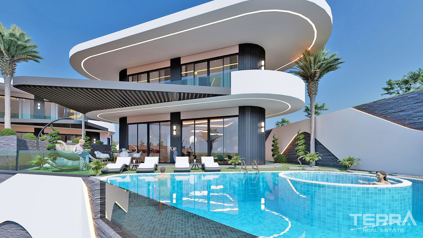 Villas Individuelles au Design Moderne Avec Vue Mer à Alanya Kargıcak - 51753