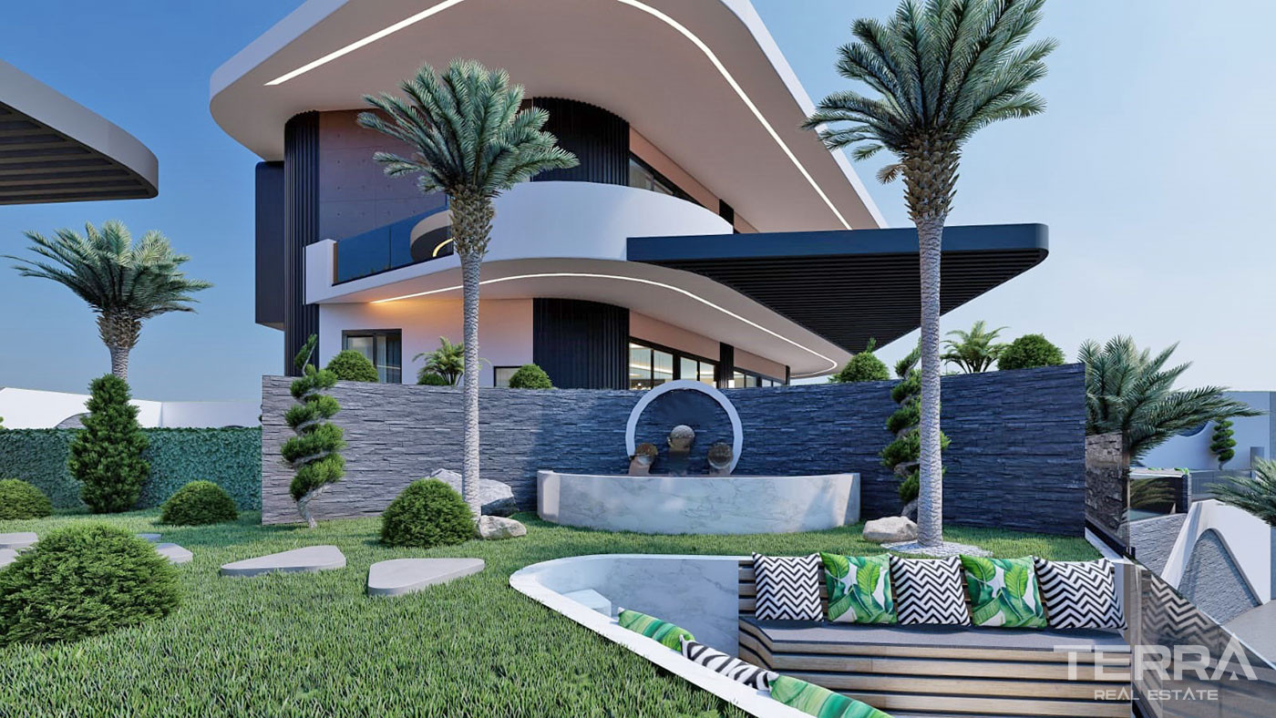 Villas Individuelles au Design Moderne Avec Vue Mer à Alanya Kargıcak - 51755