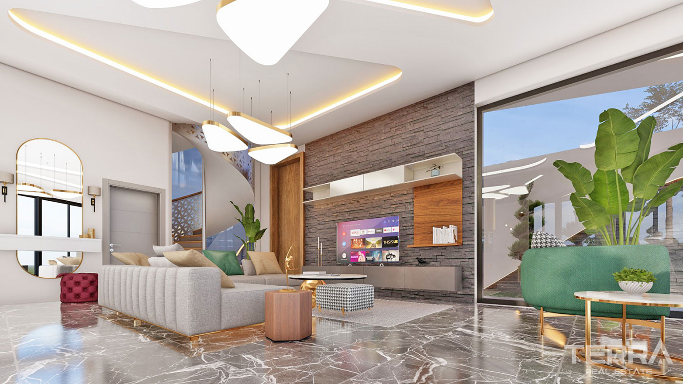 Villas Individuelles au Design Moderne Avec Vue Mer à Alanya Kargıcak - 51760