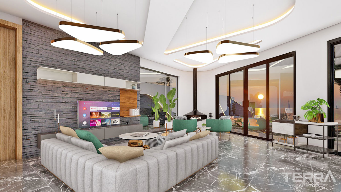 Villas Individuelles au Design Moderne Avec Vue Mer à Alanya Kargıcak - 51763