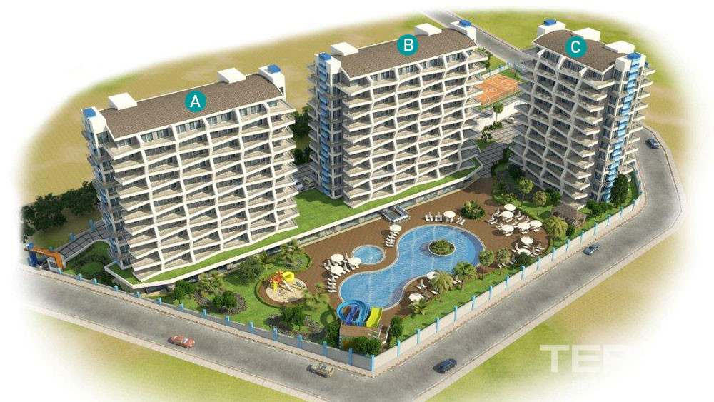 2-Bed Apartment in Alanya Cikcilli in a Luxury Crystal Garden - 51871