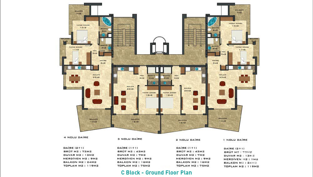2-Bed Apartment in Alanya Cikcilli in a Luxury Crystal Garden - 51872