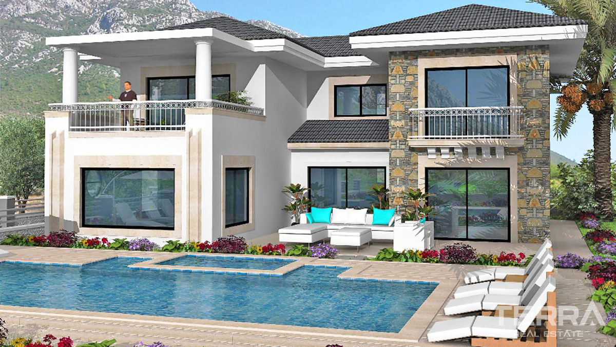 Mountain View Villa with Large Plot and Private Pool in Fethiye Üzümlü - 52101