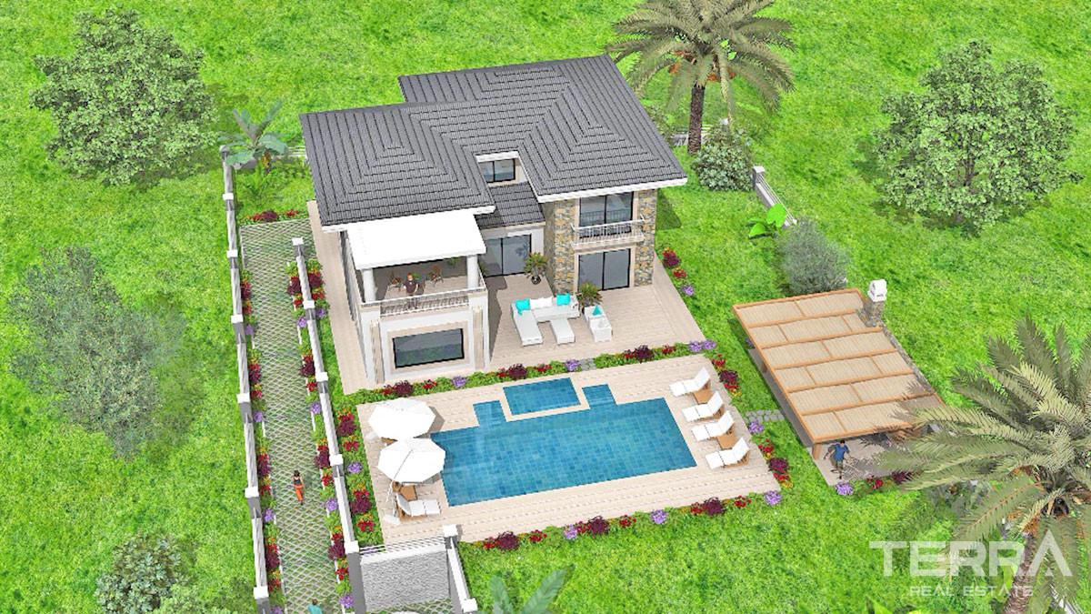Mountain View Villa with Large Plot and Private Pool in Fethiye Üzümlü - 52111