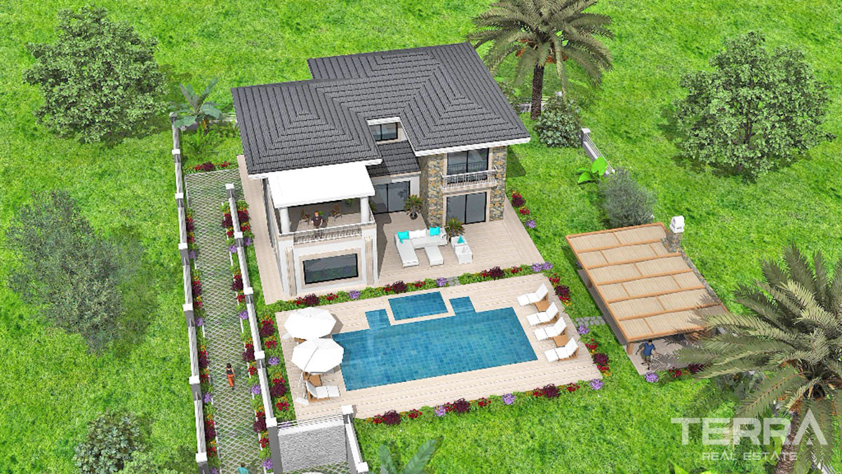 Mountain View Villa with Large Plot and Private Pool in Fethiye Üzümlü - 52114