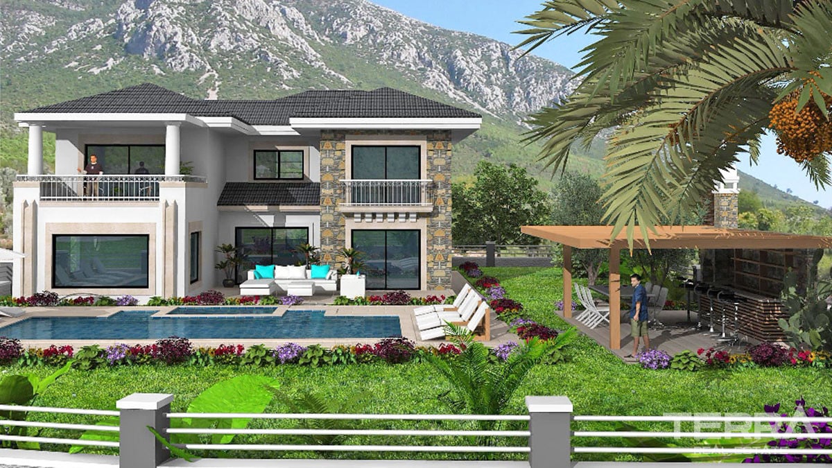 Mountain View Villa with Large Plot and Private Pool in Fethiye Üzümlü