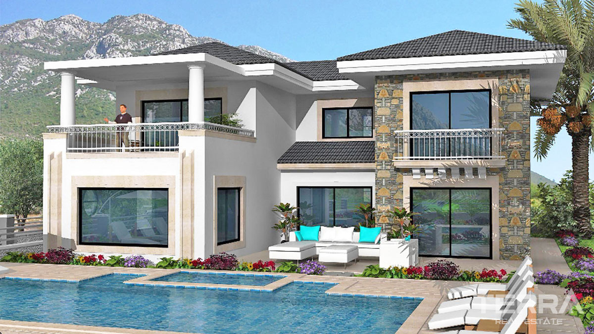 Mountain View Villa with Large Plot and Private Pool in Fethiye Üzümlü - 52120