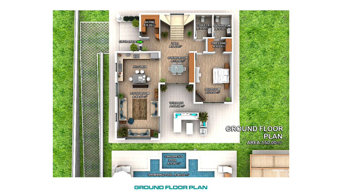 Mountain View Villa with Large Plot and Private Pool in Fethiye Üzümlü - 52128
