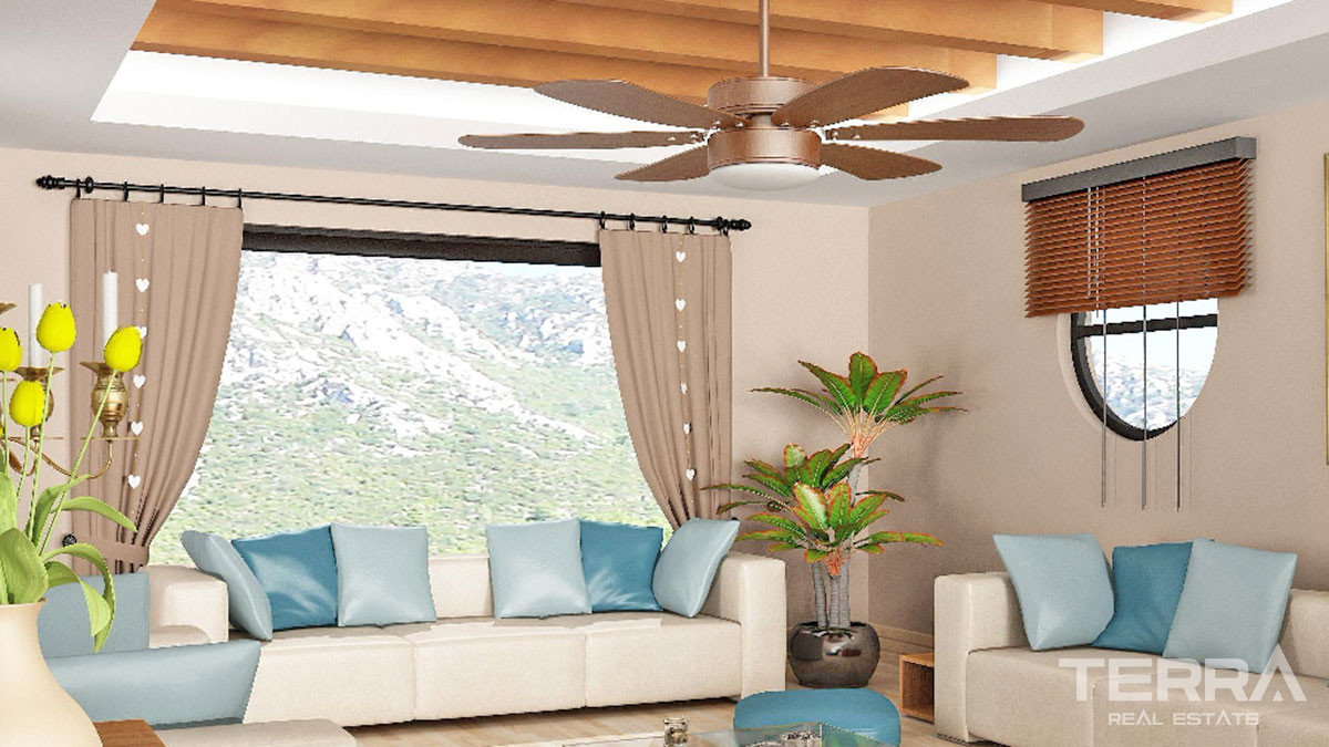 Mountain View Villa with Large Plot and Private Pool in Fethiye Üzümlü - 52129