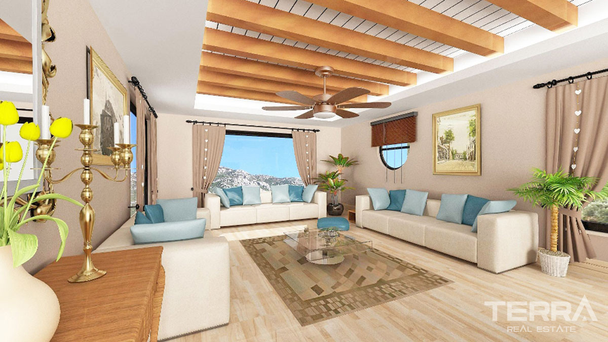 Mountain View Villa with Large Plot and Private Pool in Fethiye Üzümlü - 52133