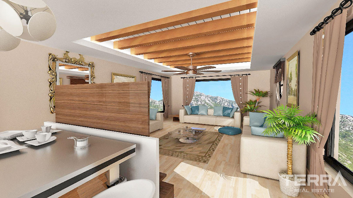 Mountain View Villa with Large Plot and Private Pool in Fethiye Üzümlü - 52135