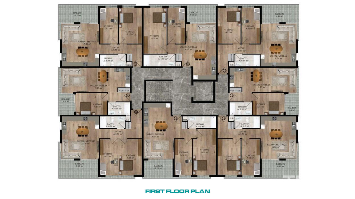 Bargain Apartments in Antalya Konyaaltı with Mountain View - 53250