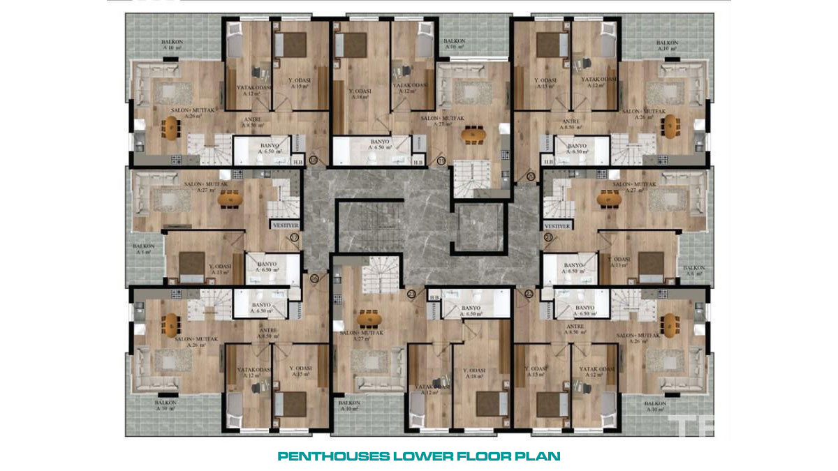 Bargain Apartments in Antalya Konyaaltı with Mountain View - 53254