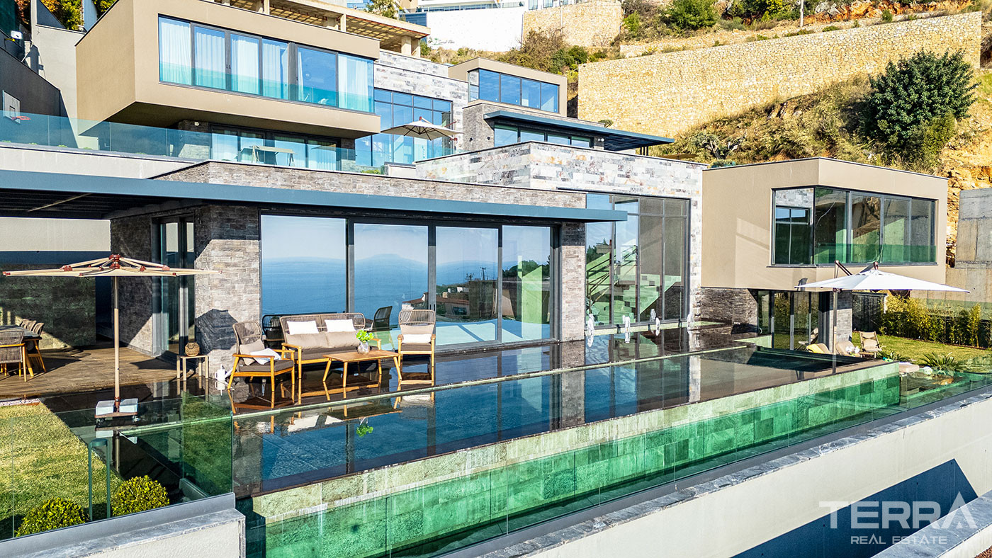 Eksklusive villaer i Alanya Bektaş med panoramaudsigt over havet - 104014