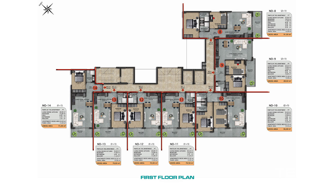 Luxury Apartments with Outdoor and Indoor Pools in Avsallar, Alanya - 54963