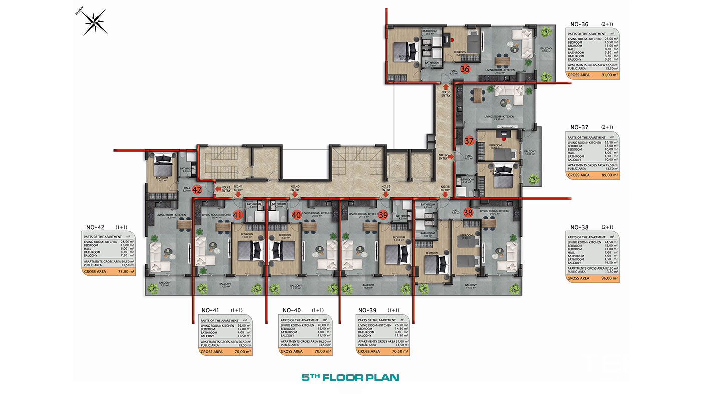 Luxury Apartments with Outdoor and Indoor Pools in Avsallar, Alanya - 54967