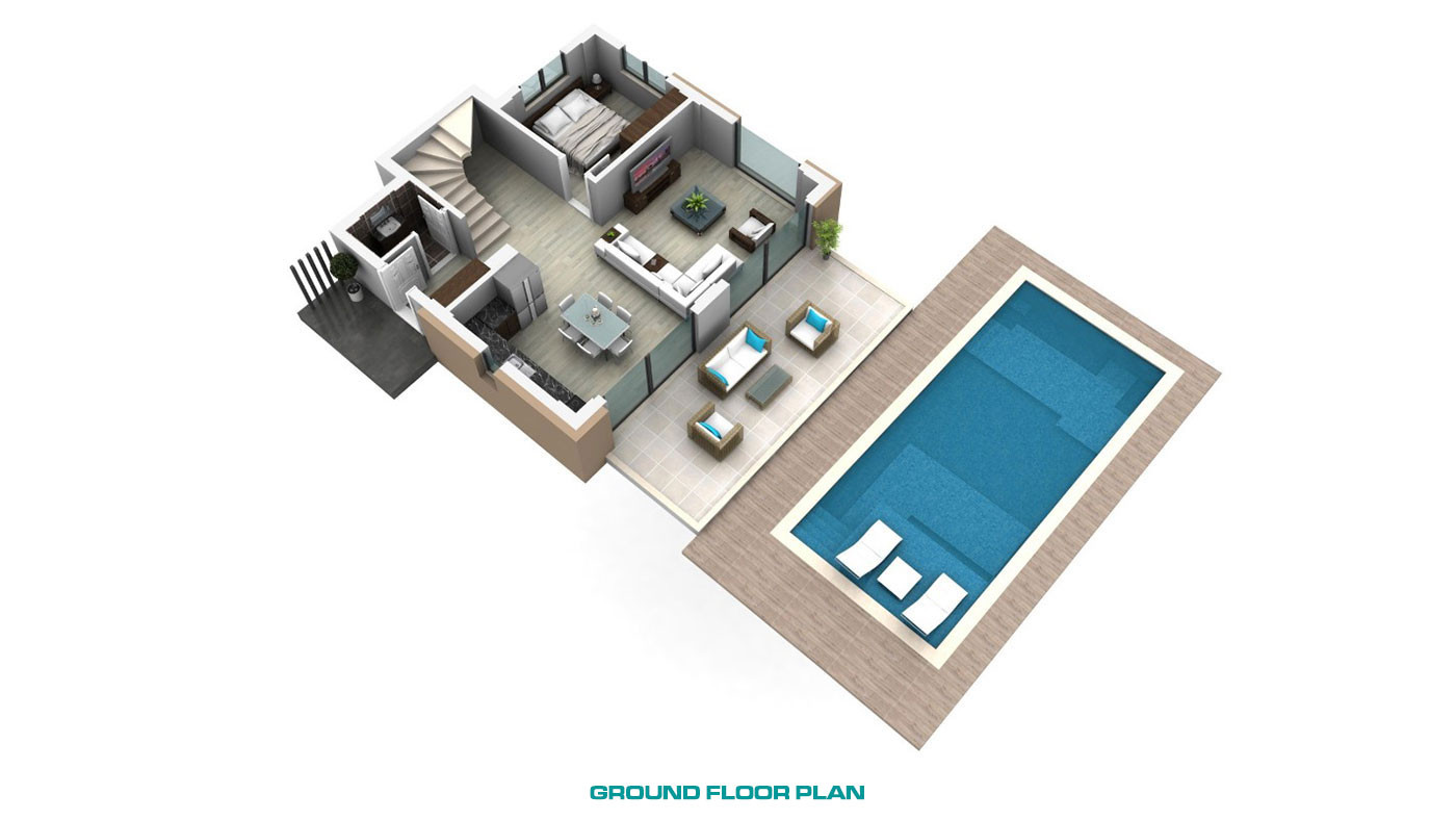 Villa with Private Swimming Pool 900 m from the Beach in Çalış Fethiye - 55236