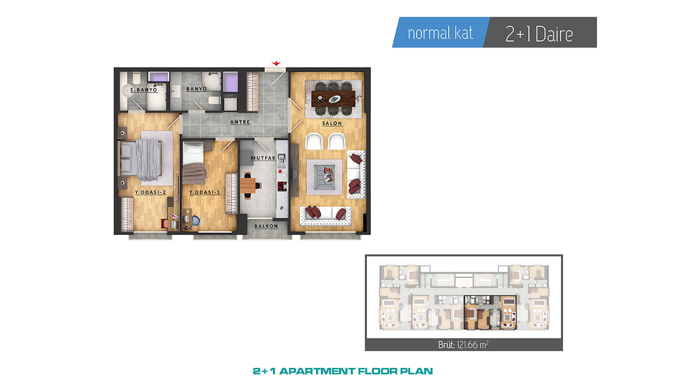 Apartments in Istanbul Bayrampaşa Close to Metro and Connection Links - 55403