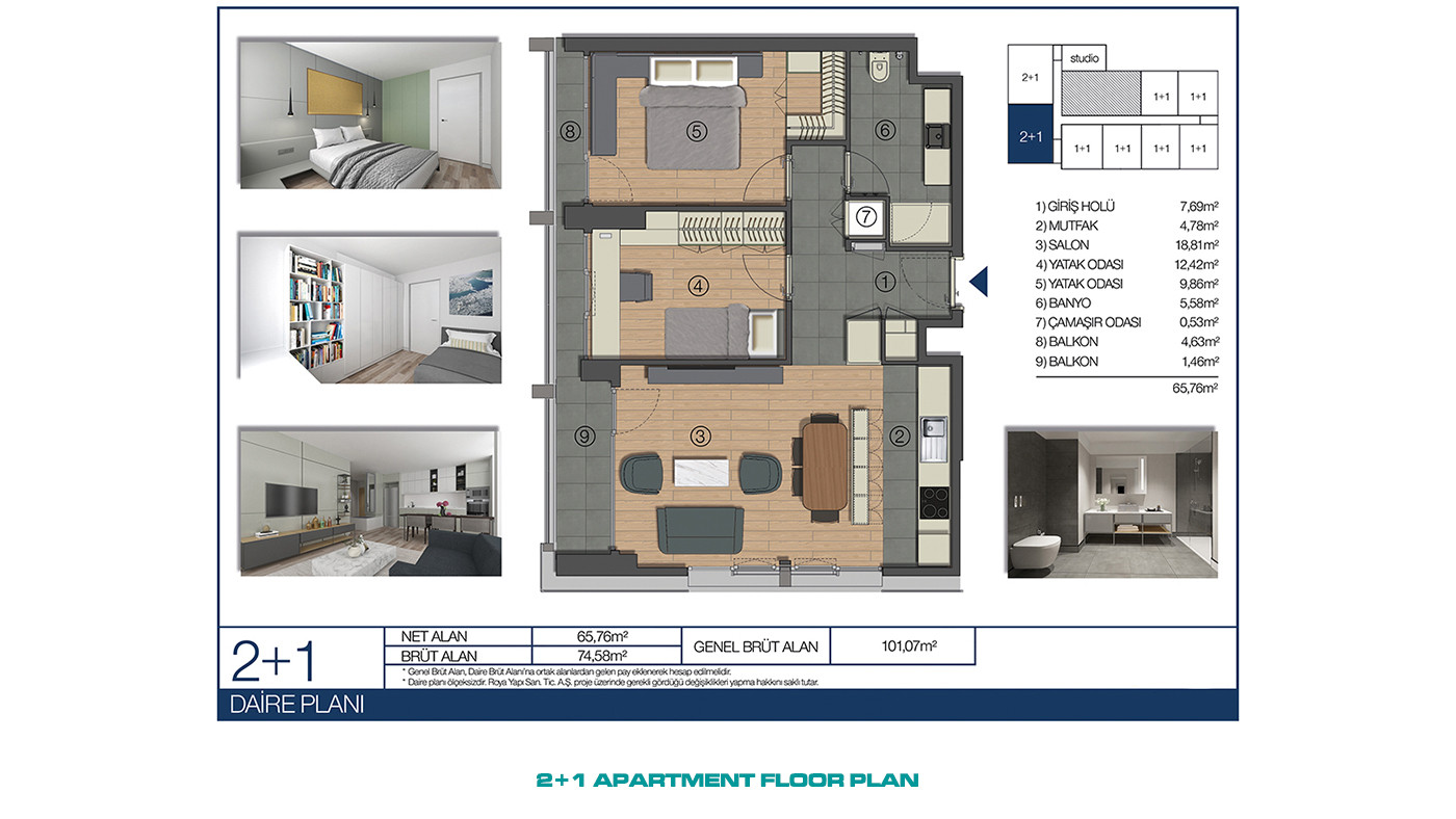 Istanbul Flats in Roya Nova Residence with Hotel Concept in Ümraniye - 55600