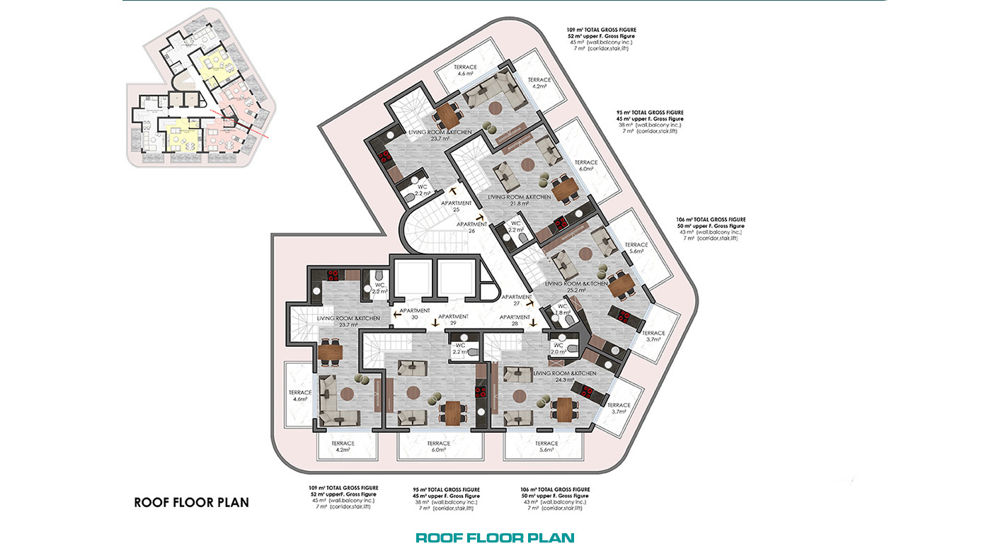 Investment Apartments with Rich Facilities in the Heart of Alanya - 56312