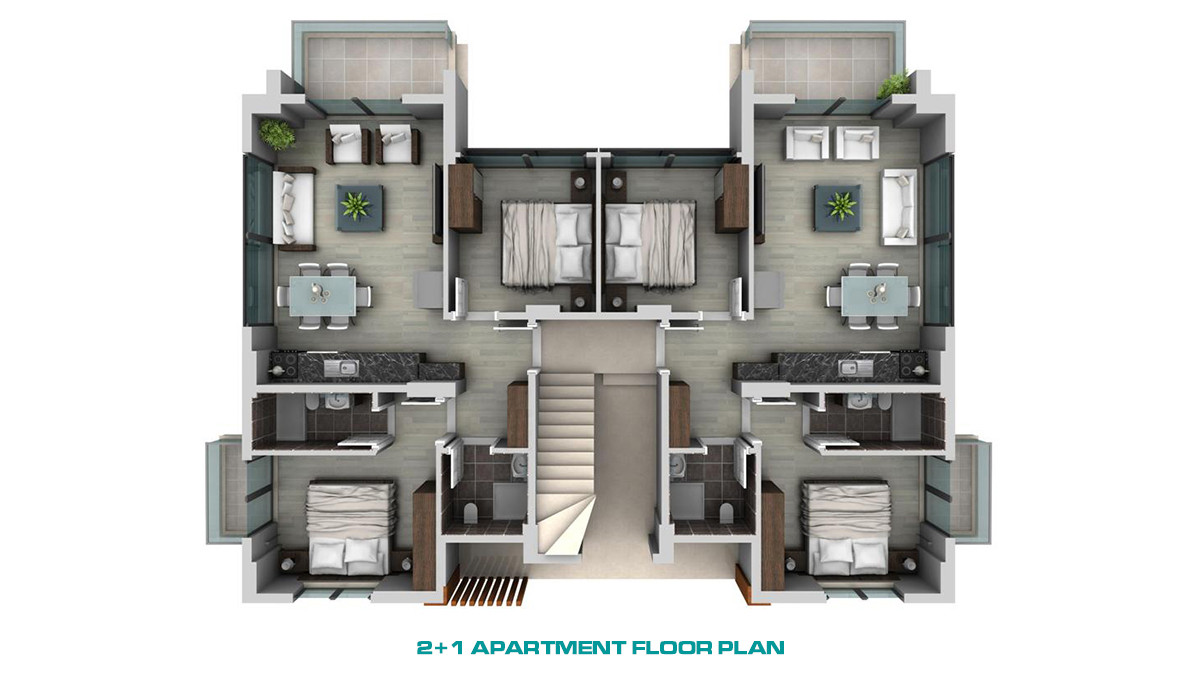 Luxury Apartments in Fethiye, Çalış 500 m to the Beach - 56468
