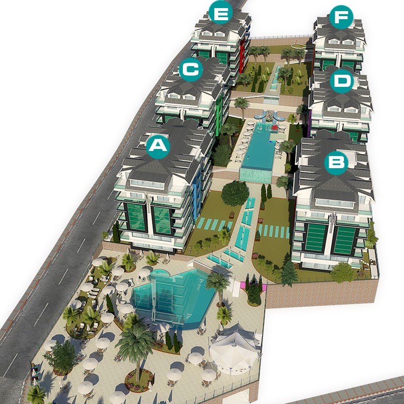 Luxus-Meerblick-Apartments in Kargicak, Alanya - 1140