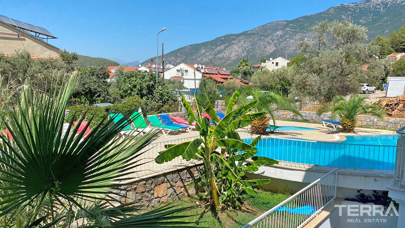Resale Apartment with Pool and Mountain View in Fethiye, Hisarönü - 56539