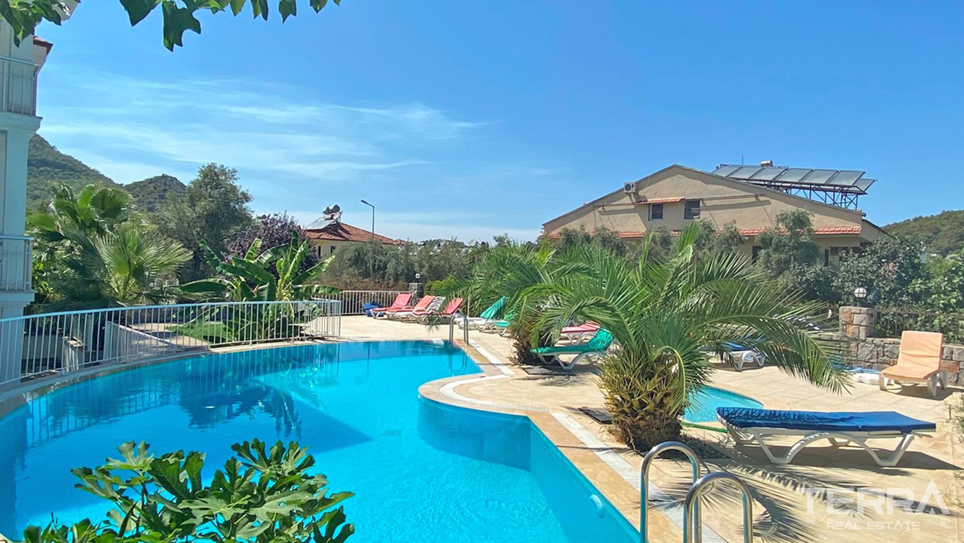 Resale Apartment with Pool and Mountain View in Fethiye, Hisarönü - 56538