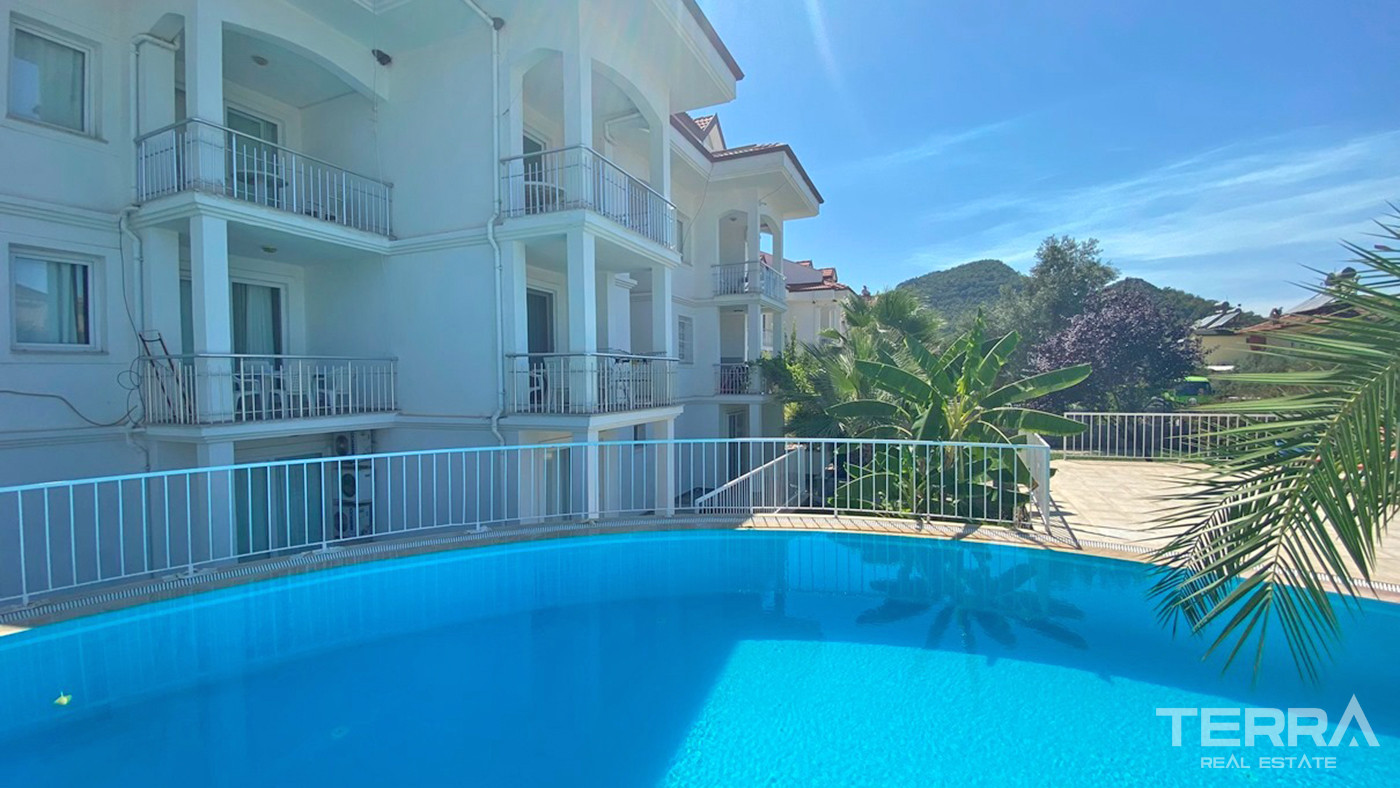 Resale Apartment with Pool and Mountain View in Fethiye, Hisarönü - 56540