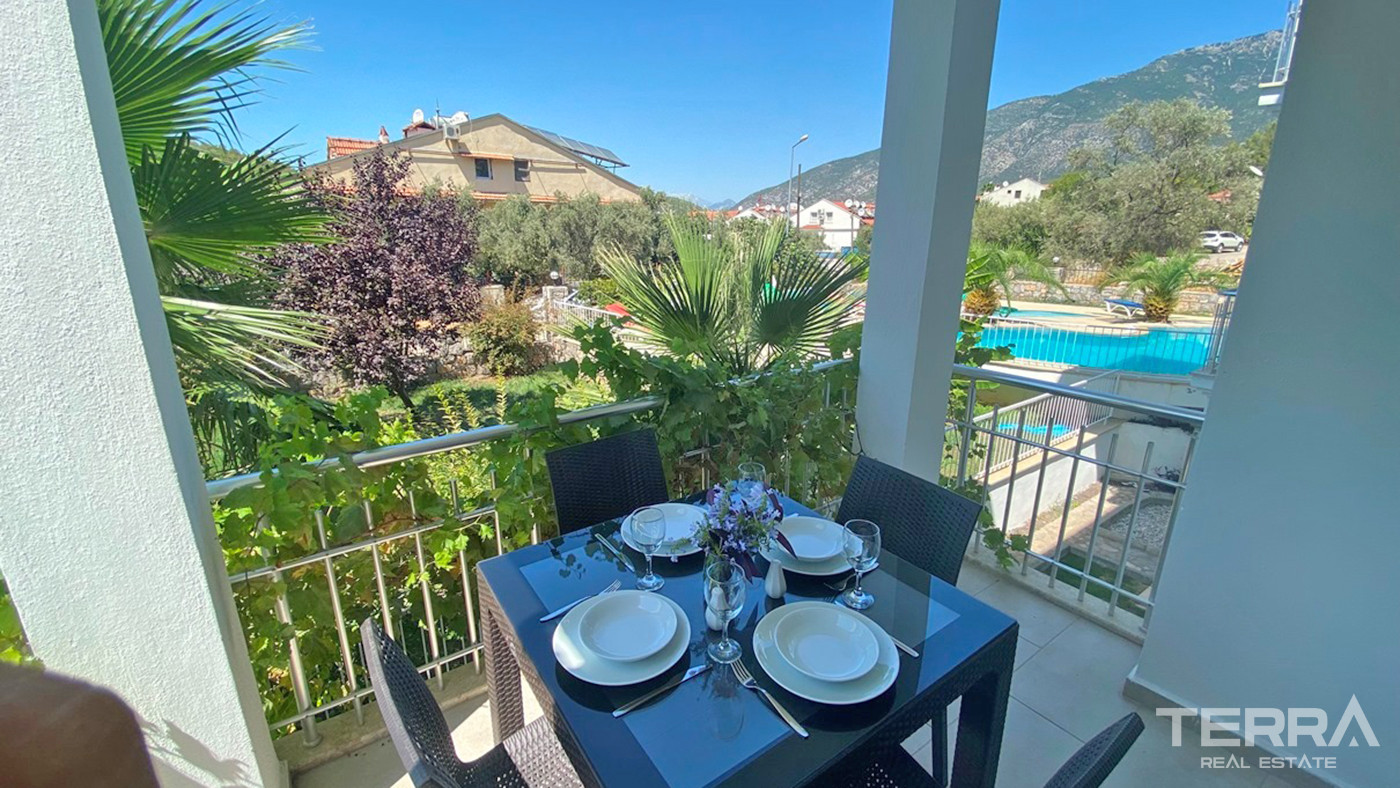 Resale Apartment with Pool and Mountain View in Fethiye, Hisarönü - 56543