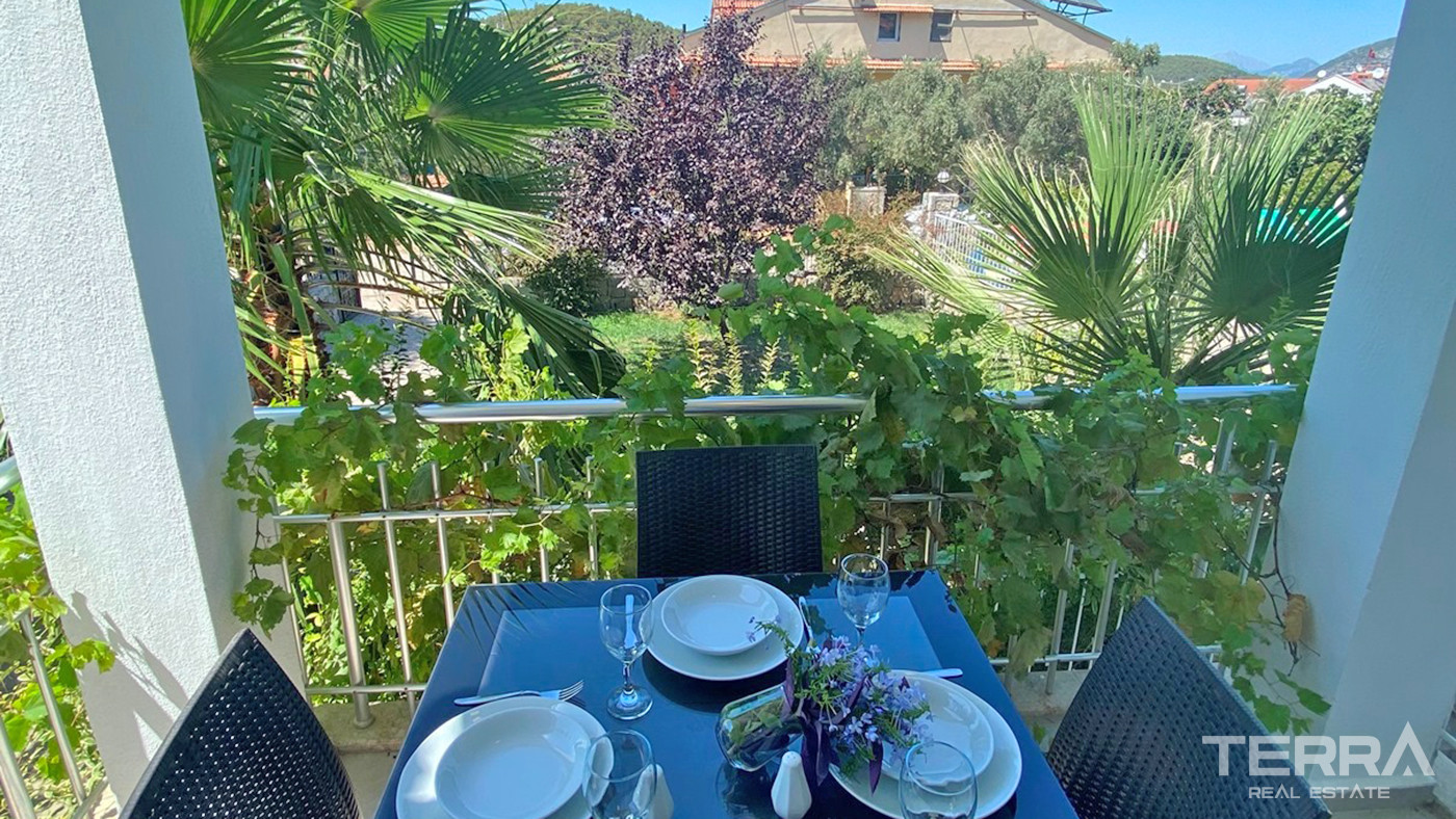 Resale Apartment with Pool and Mountain View in Fethiye, Hisarönü - 56551
