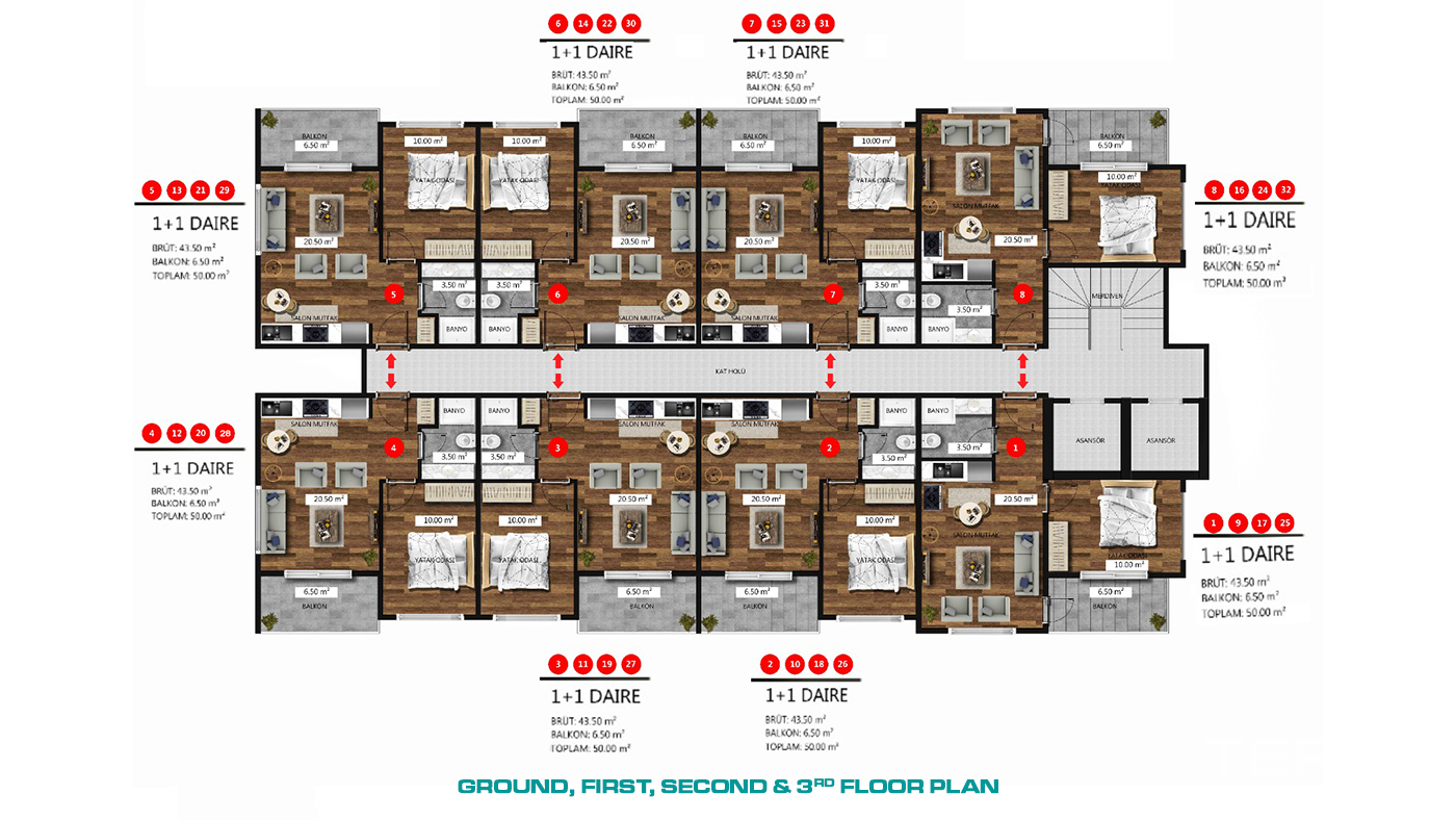 Centrally Located Invstment Apartments with Luxury Amenities in Alanya - 56770