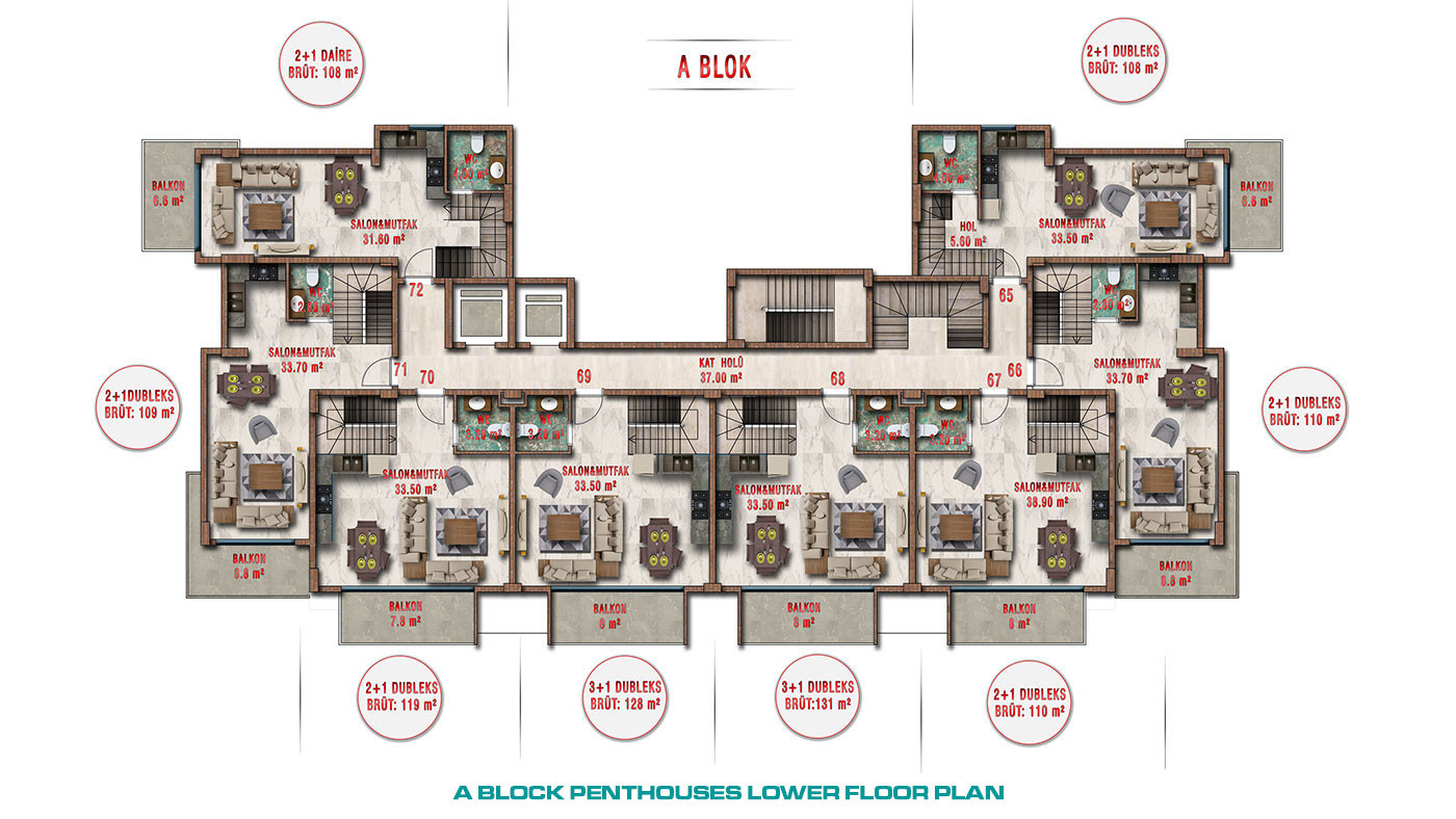 Olive Paradise Čaršija III – Lejligheder i Avsallar, Alanya, Tyrkiet - 56878