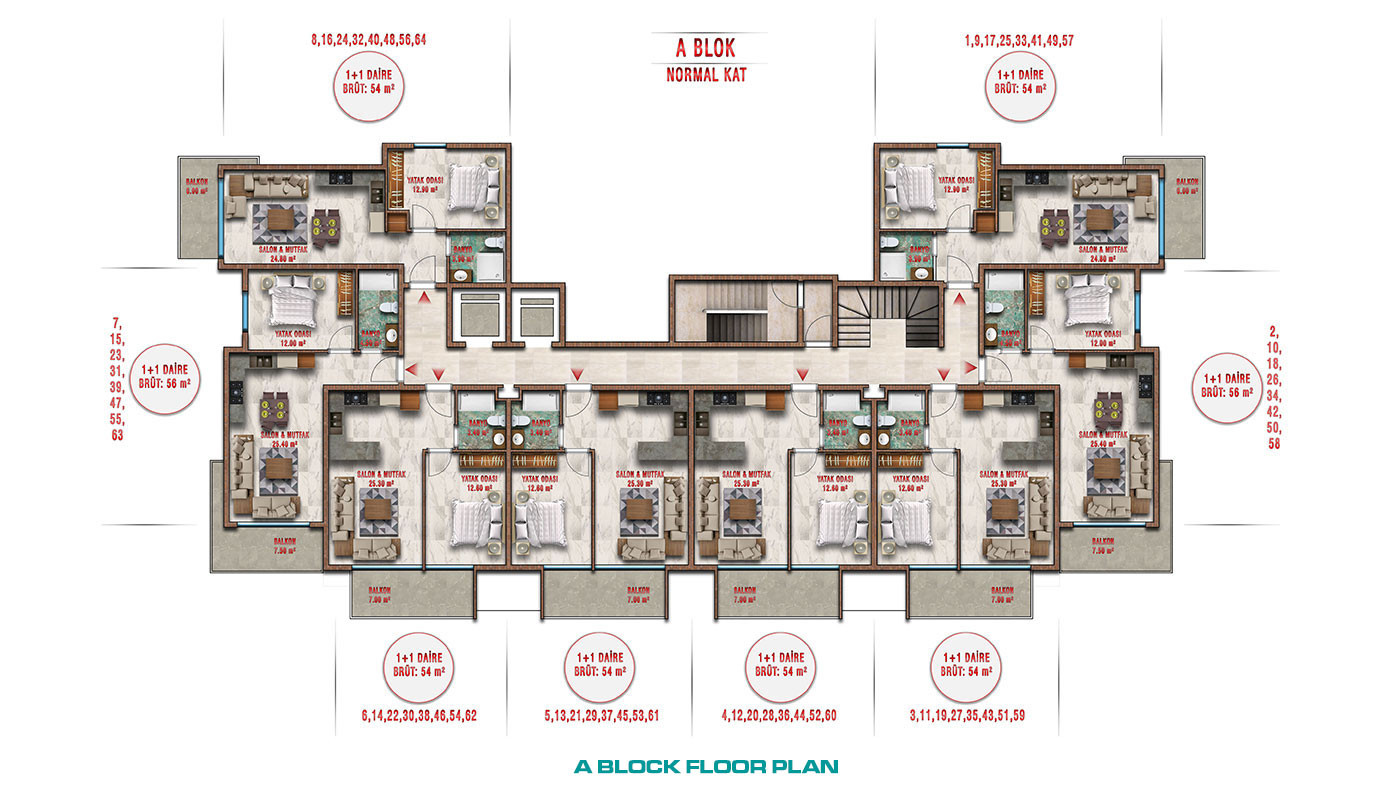 Olive Paradise Čaršija III – Lejligheder i Avsallar, Alanya, Tyrkiet - 56880