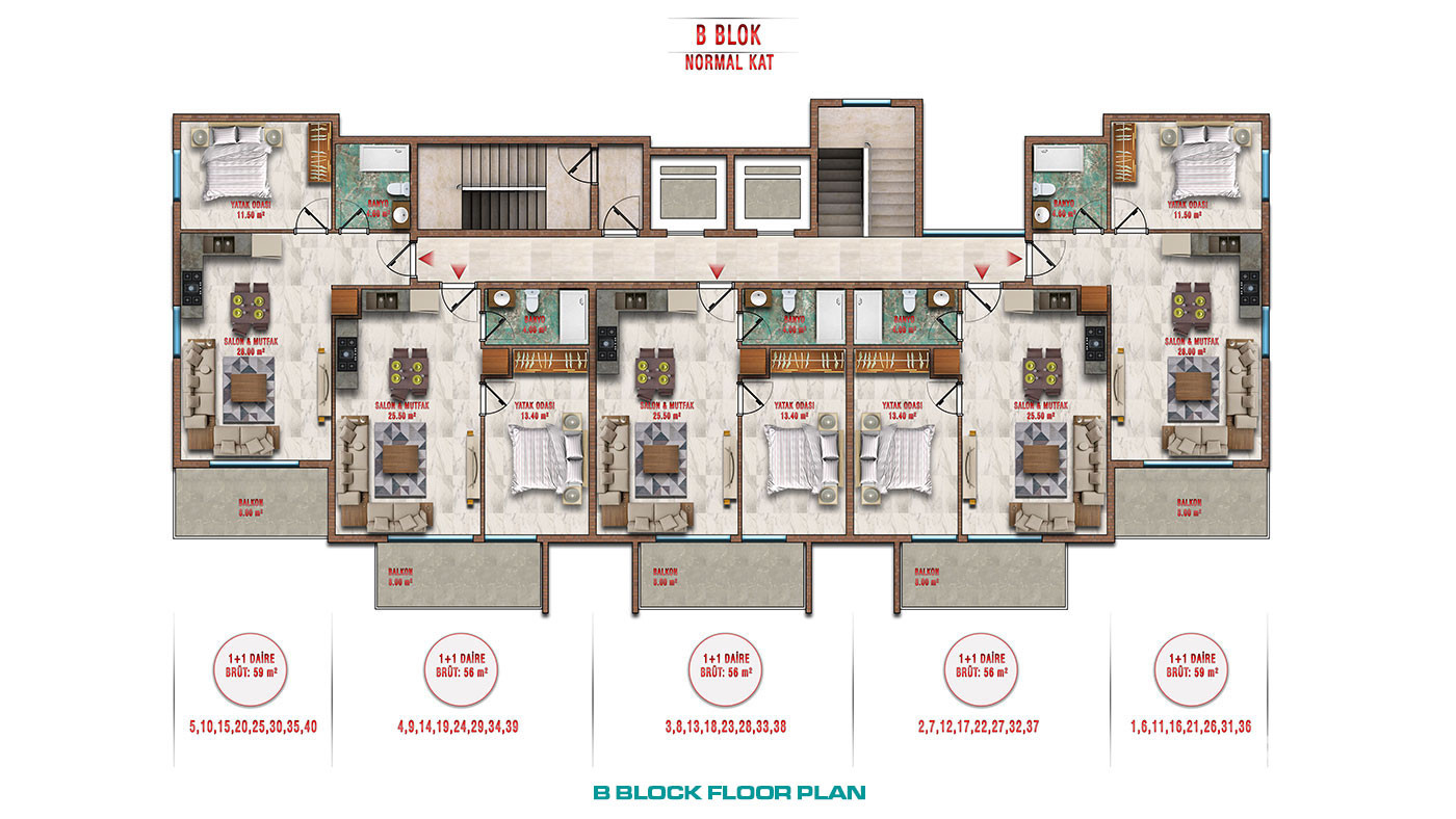 Olive Paradise Čaršija III – Lejligheder i Avsallar, Alanya, Tyrkiet - 56885