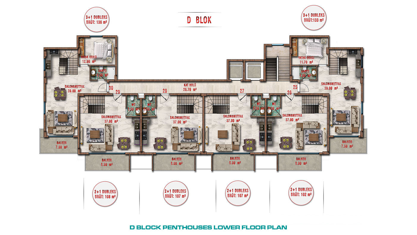 Olive Paradise Čaršija III – Lejligheder i Avsallar, Alanya, Tyrkiet - 56893