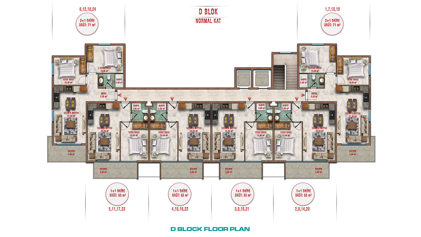 Olive Paradise Čaršija III – Lejligheder i Avsallar, Alanya, Tyrkiet - 56897