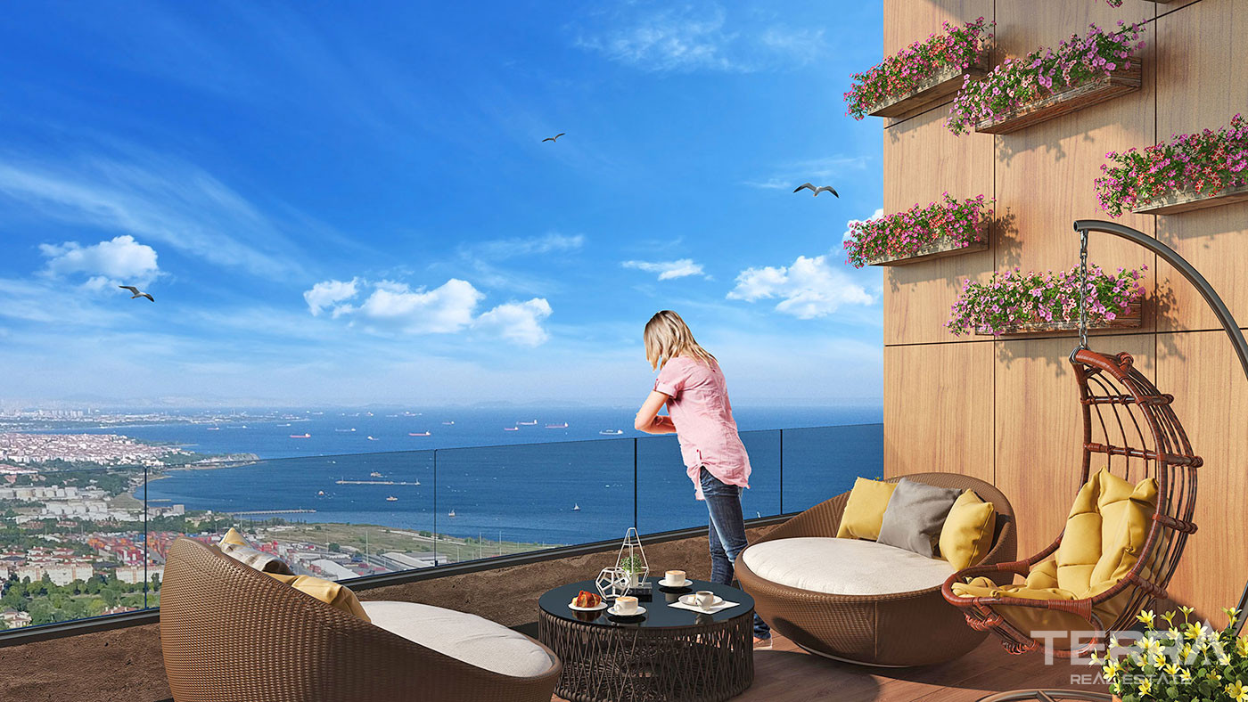 Luxury Apartments in Istanbul Beylikdüzü with Uninterrupted Sea View - 57108